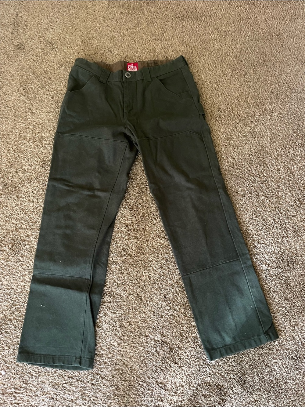 Men's Dark Green Seager x Coors Bison Double Knee Pine Green Work Pant | Size 36